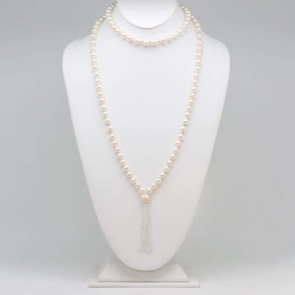 8 mm AAA Pearl and Moonstone Mala 108 beads